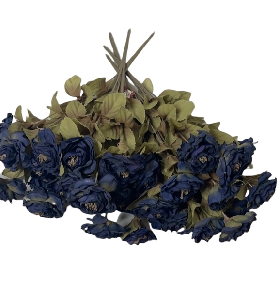 Deep Midnight Fantasy Silk Flower Bushes Set of 5 - Picture 6 of 9